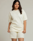 Venom Over Size Waffle Crew Neck And Short Set