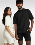 Venom Over Size Waffle Crew Neck And Short Set