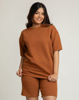 Venom Over Size Waffle Crew Neck And Short Set