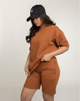 Venom Over Size Waffle Crew Neck And Short Set